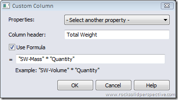 custom column popup