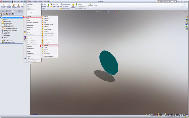 Insert - Surface - Extend